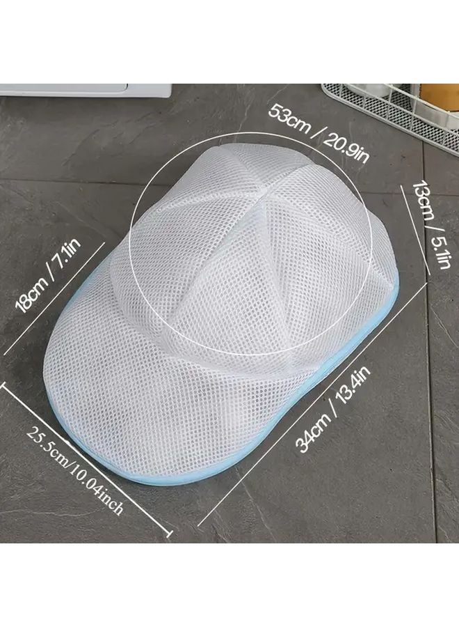 Blue Portable Self Standing Hat And Clothing Washer Protector With Zipper Closure Laundry Cage - Image 3